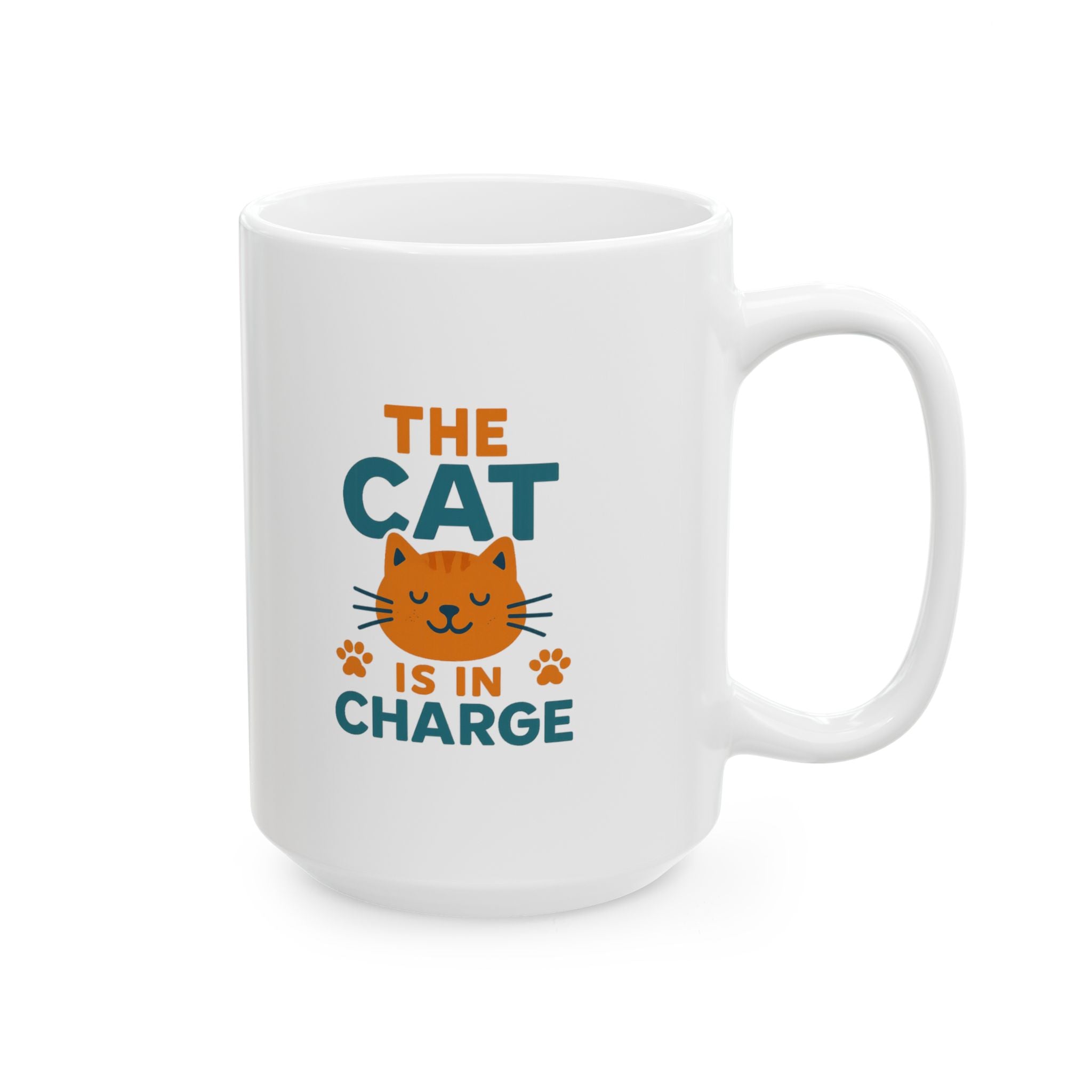 The Cat Is In Charge Here Coffee Mug | Funny Cat Lover | Ceramic Mug