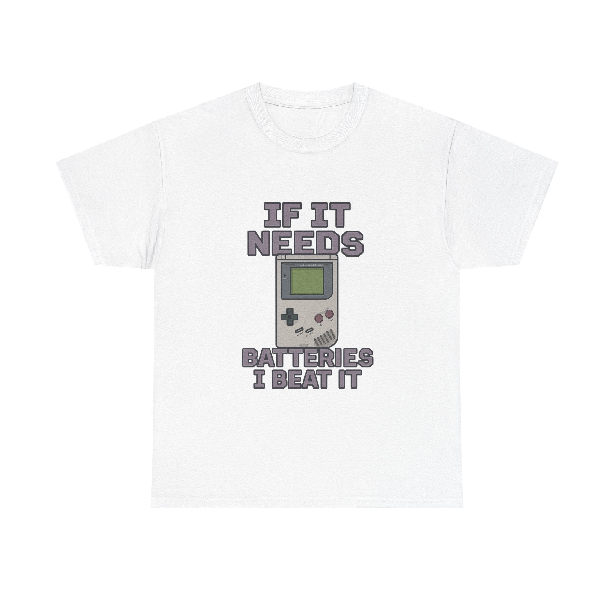 Vintage Gamer If It Needs Batteries I Beat It T-Shirt | Unique Gift | Graphic Tee