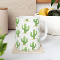 Watercolor Saguaro Cactus Desert Full Wrap Coffee Mug | Cactus Gift | Ceramic Mug