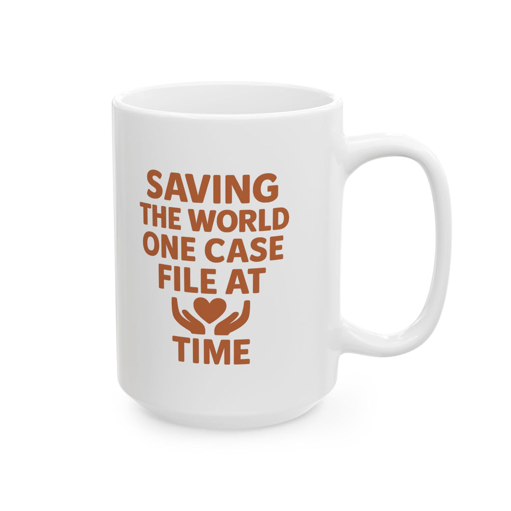 Social Worker Saving The World One Case File At A Time Coffee Mug | Unique Gift | Ceramic Mug