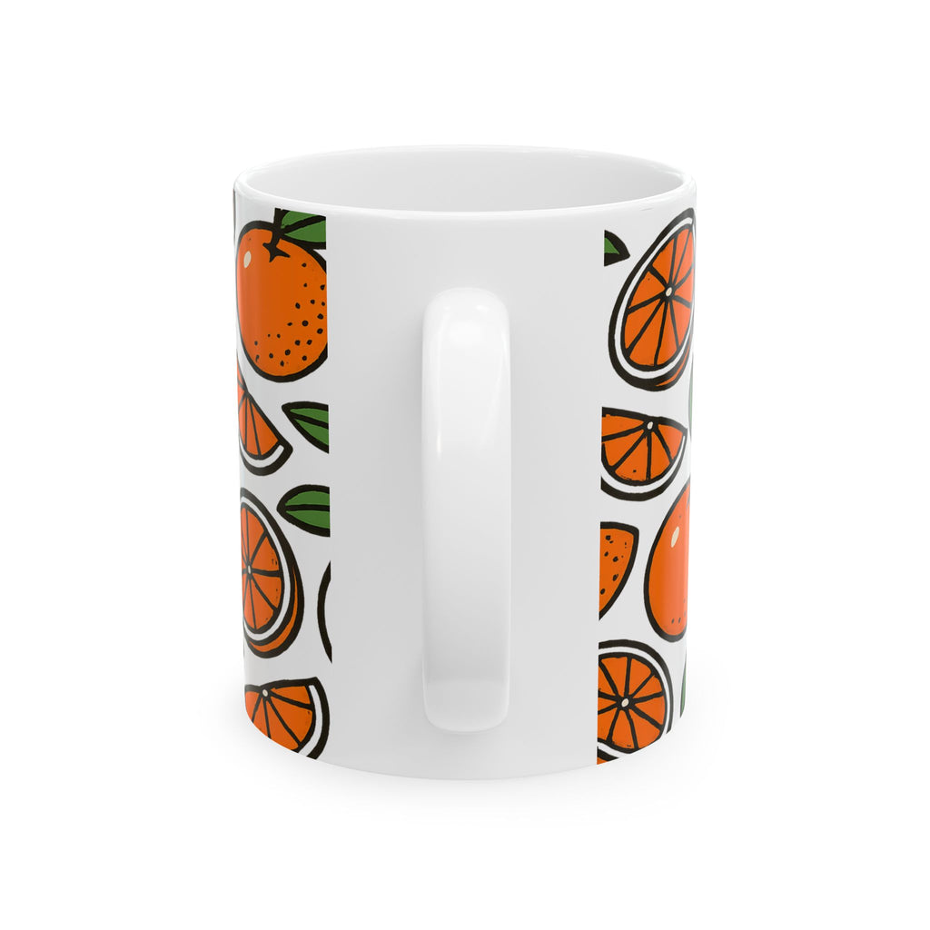 Bold Oranges Pattern Coffee Mug | Fruit Lover Gift | Ceramic Mug