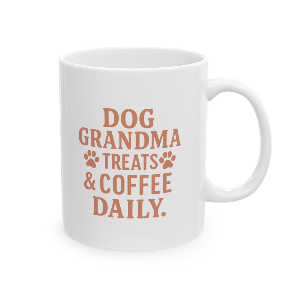 Dog Grandma Treats And Coffee Daily Coffee Mug | Dog Lover Gift | Ceramic Mug