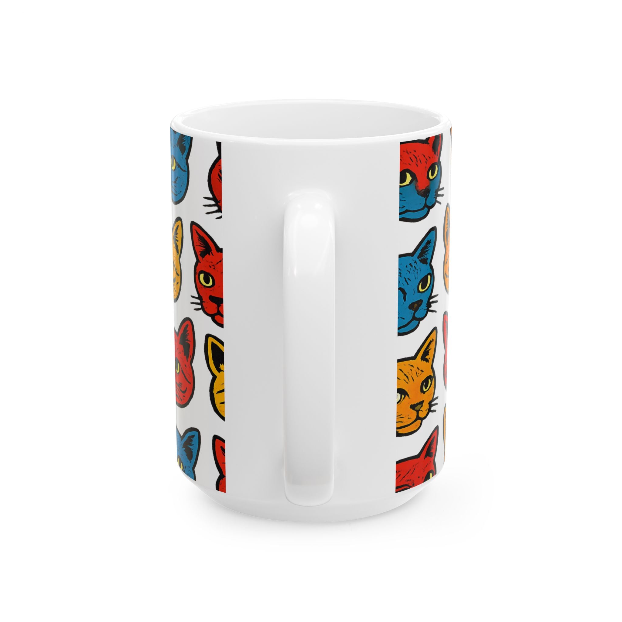 Bold Cat Faces Full Wrap Coffee Mug | Cats Gift | Ceramic Mug