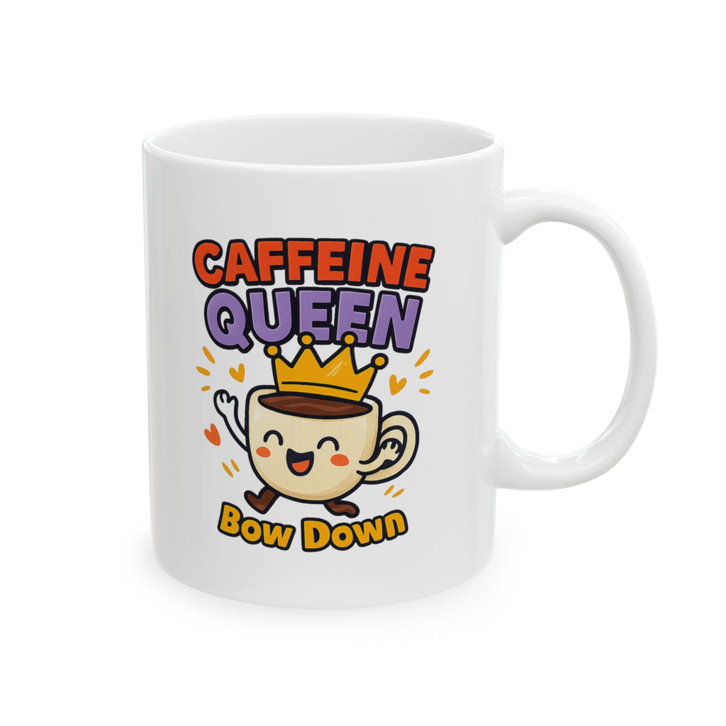 Caffeine Queen Title Earned Daily Coffee Mug | Funny Coffee Gift | Ceramic Mug
