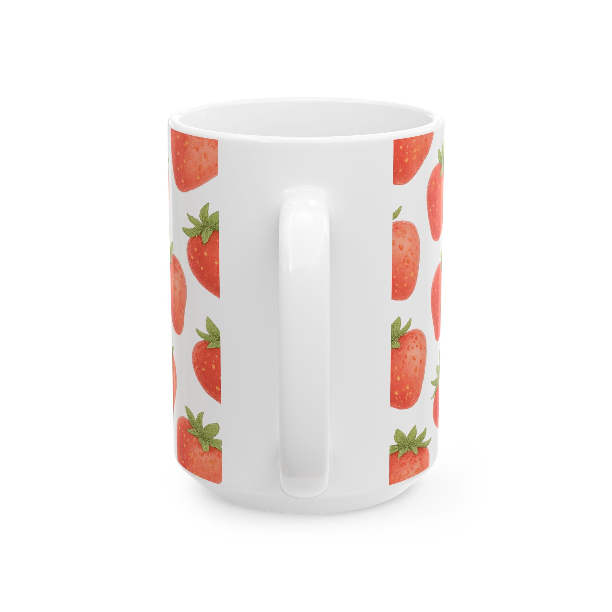Watercolor Strawberries Pattern Coffee Mug | Fruit Lover Gift | Ceramic Mug