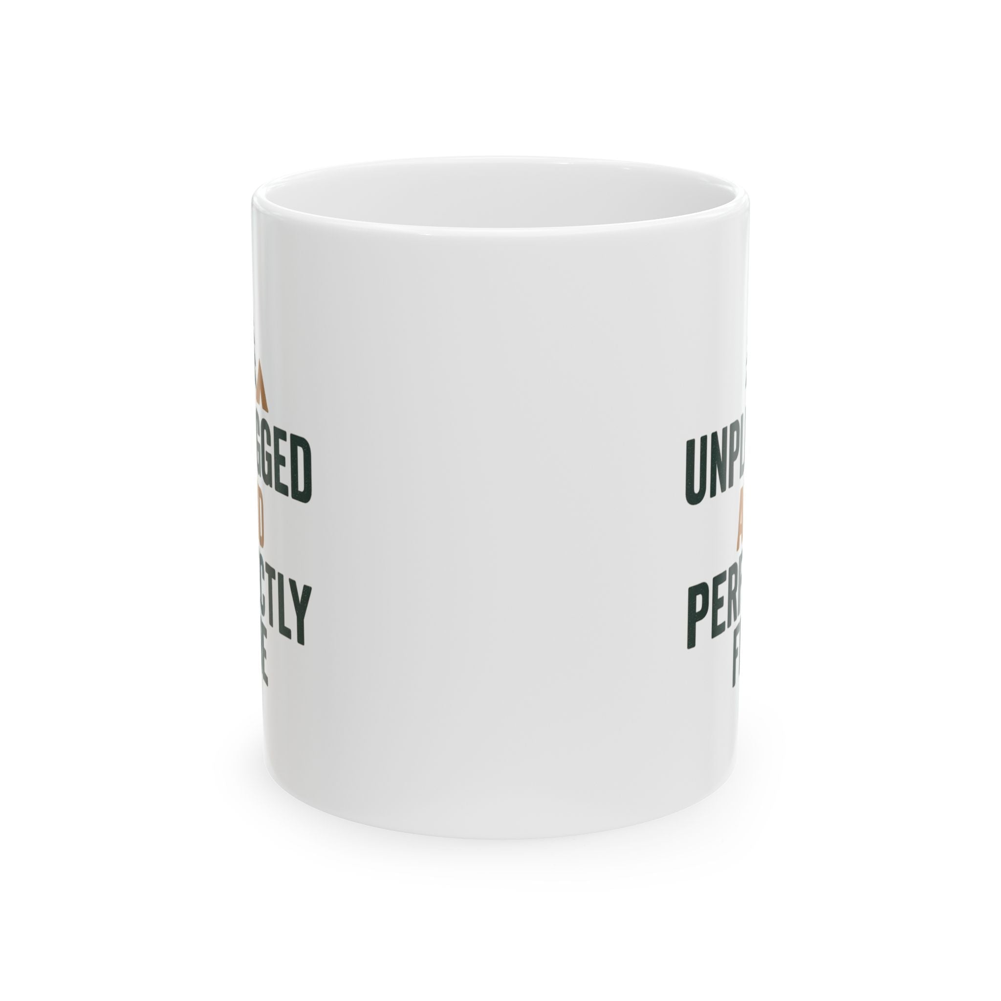 Camper Unplugged And Perfectly Fine With It Coffee Mug | Unique Gift | Ceramic Mug