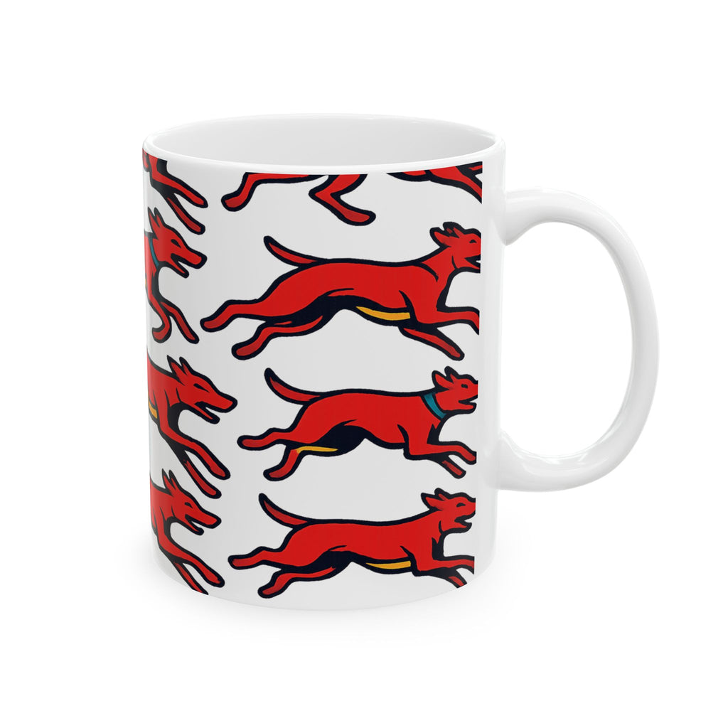 Bold Running Dogs Full Wrap Coffee Mug | Dogs Gift | Ceramic Mug