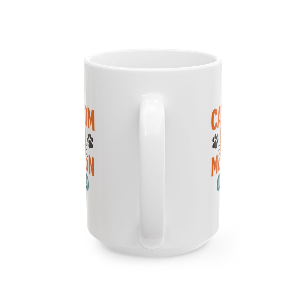Fueled By Coffee And Cat Cuddles Coffee Mug | Cat Mom Gift | Ceramic Mug