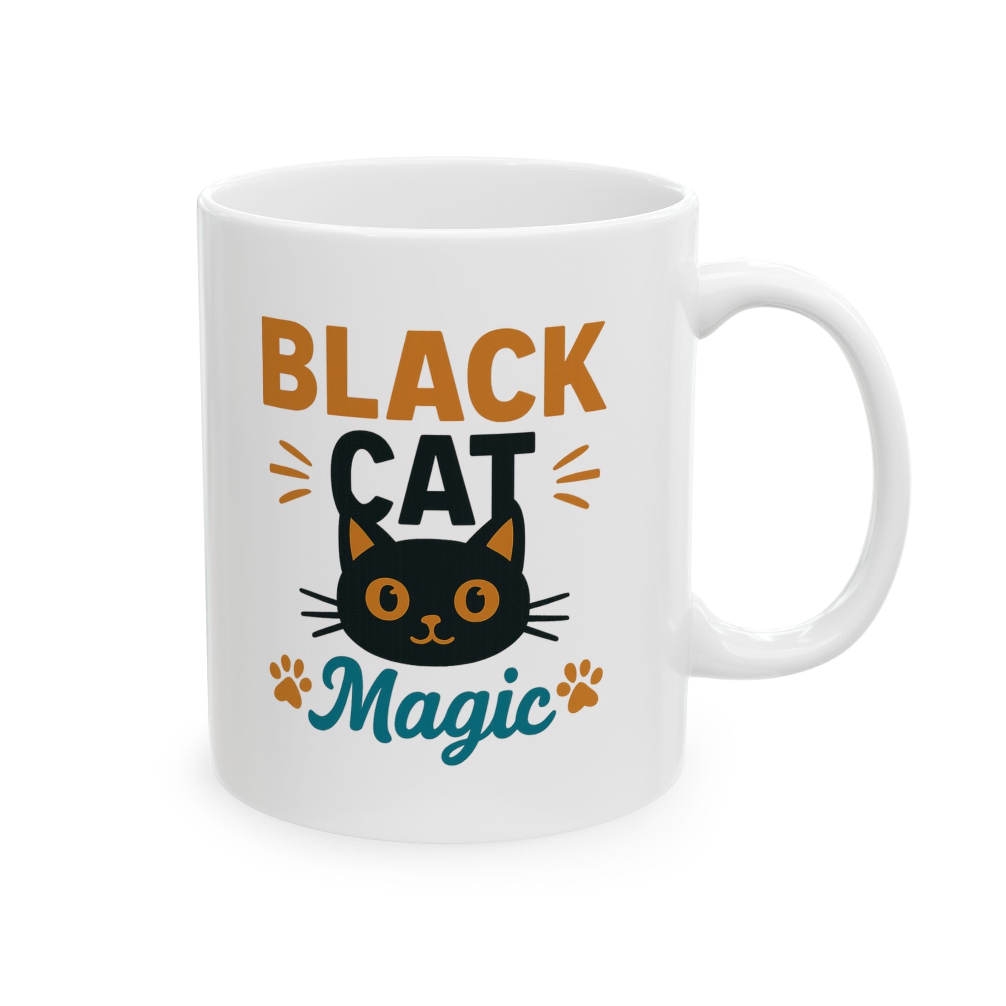 Black Cat Familiar Vibes Coffee Mug | Cat Witch Humor Gift | Ceramic Mug