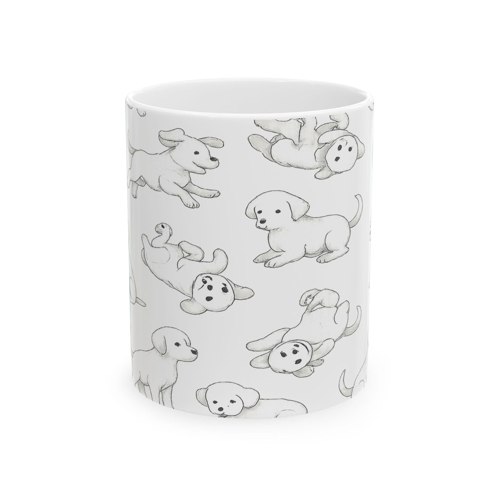 Delicate Playful Puppies Full Wrap Coffee Mug | Dogs Gift | Ceramic Mug