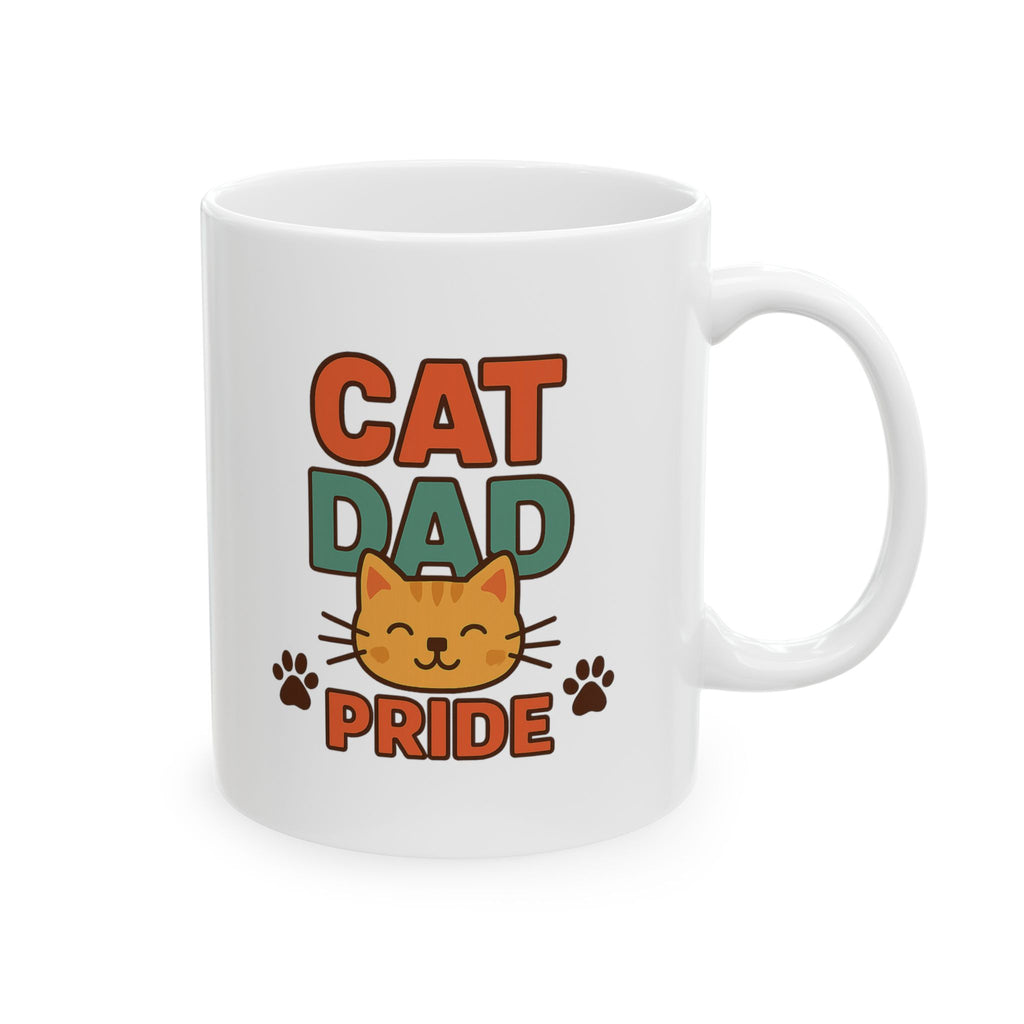 Cat Dad Fueled By Coffee Coffee Mug | Funny Cat Gift | Ceramic Mug