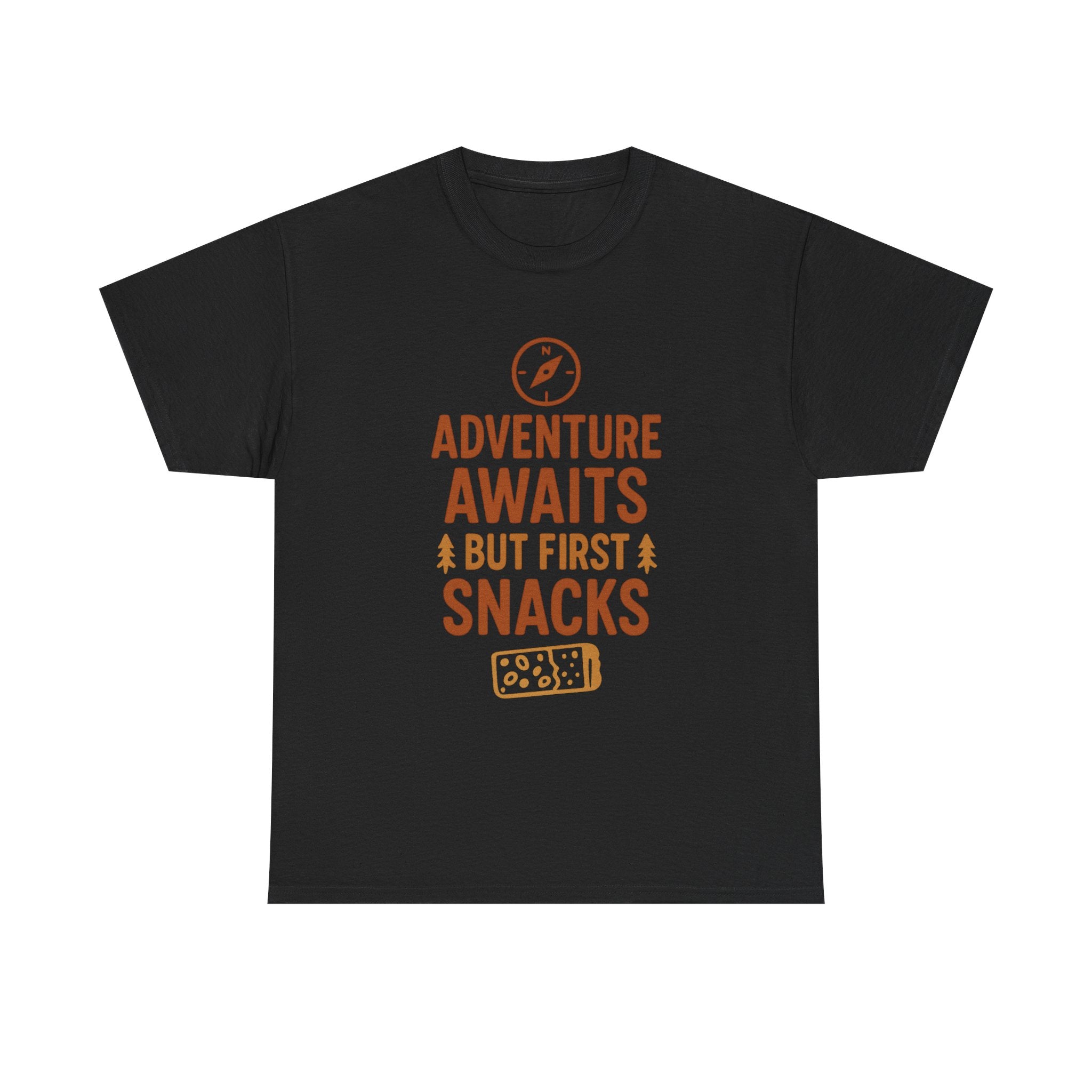 Adventure Awaits But First Snacks T-Shirt | Unique Gift | Graphic Tee