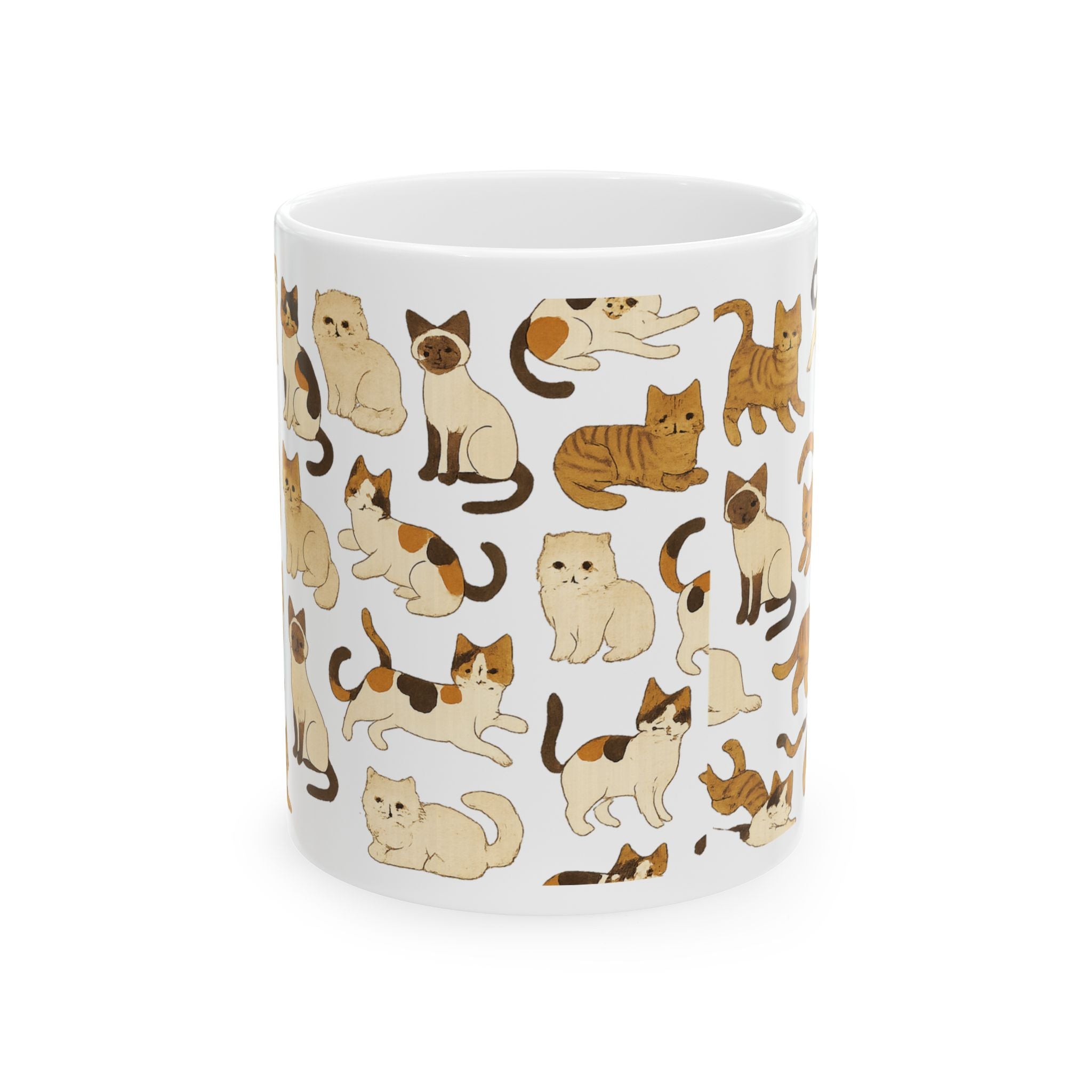 Cat Breeds Collection Pattern Coffee Mug | Cat Lover Gift | Ceramic Mug