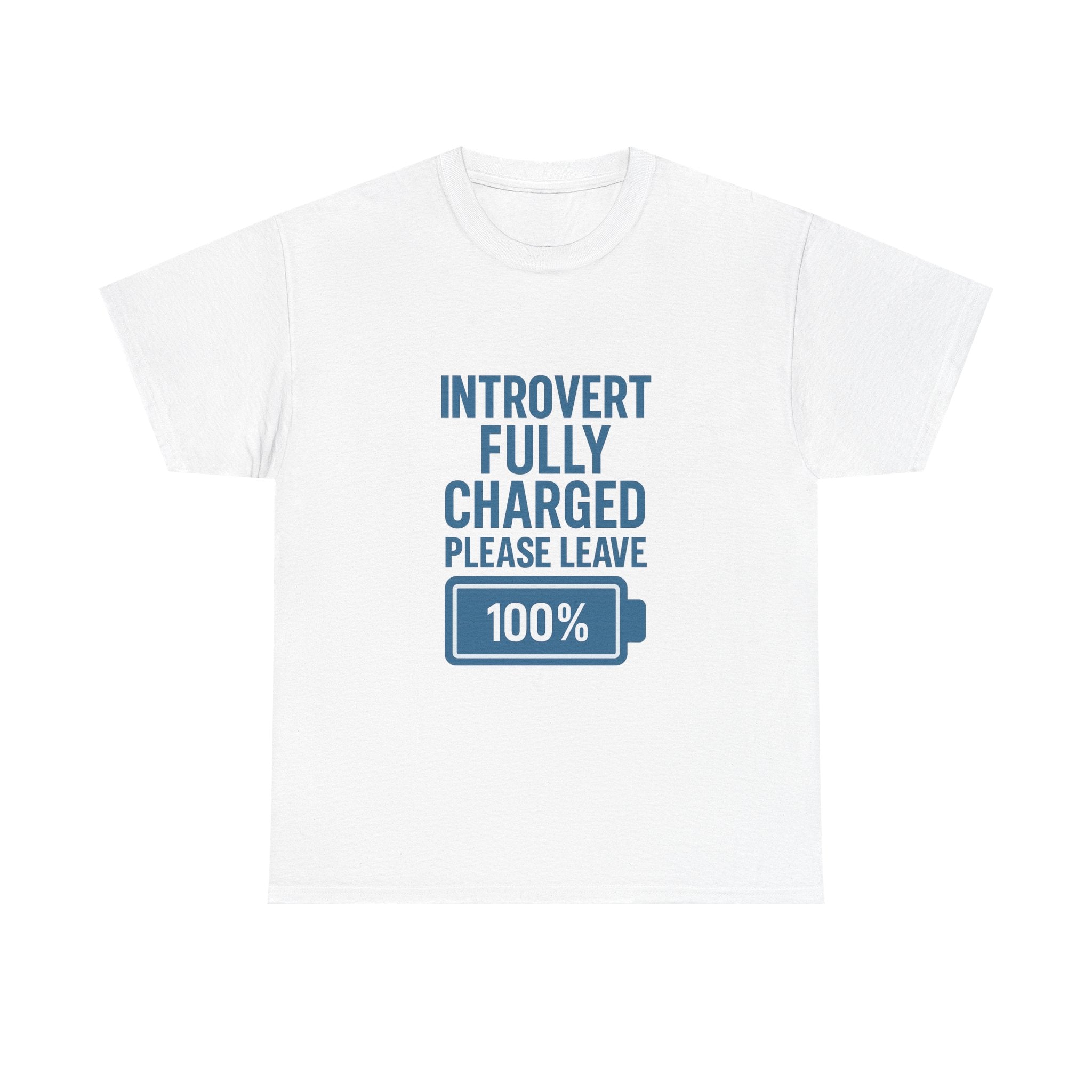 Introvert Fully Charged Please Leave T-Shirt | Unique Gift | Graphic Tee