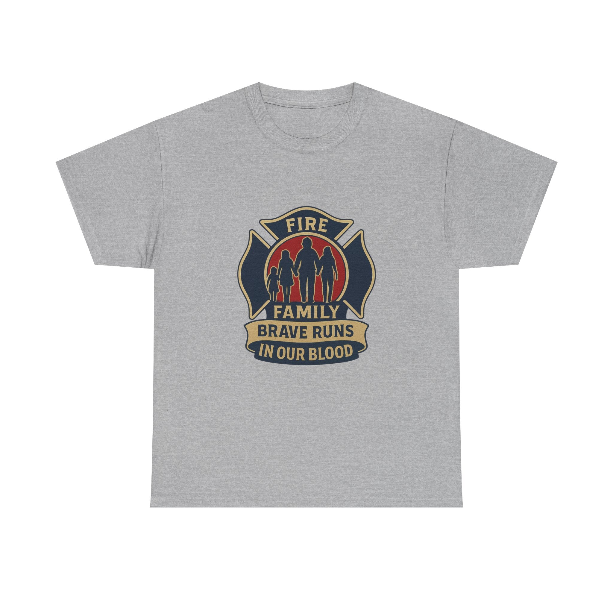 Firefighter Family Brave Runs In Our Blood T-Shirt | Unique Gift | Graphic Tee