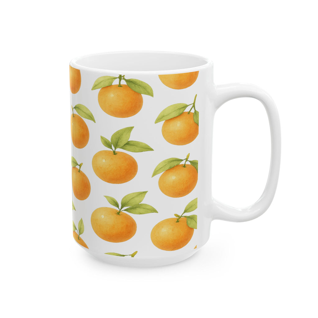 Watercolor Oranges Pattern Coffee Mug | Fruit Lover Gift | Ceramic Mug