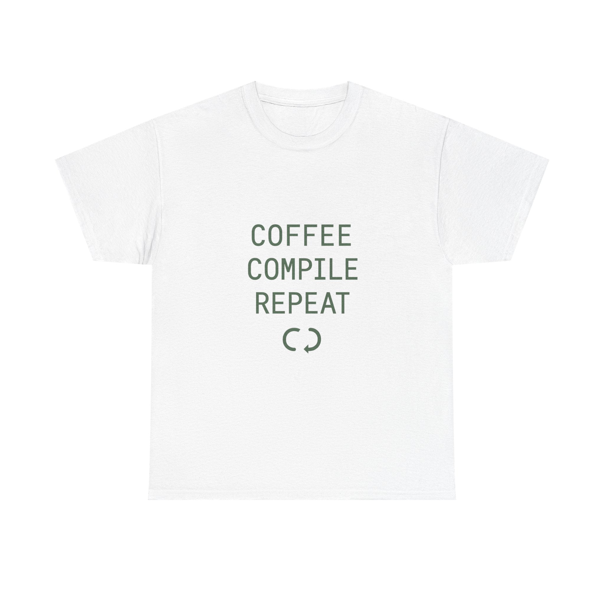 Programmer Coffee Compile Repeat T-Shirt | Programmer Gift | Graphic Tee