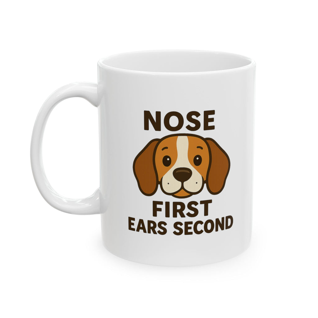 Beagle Dad Nose First Ears Second Coffee Mug | Gift for Dad | Ceramic Mug