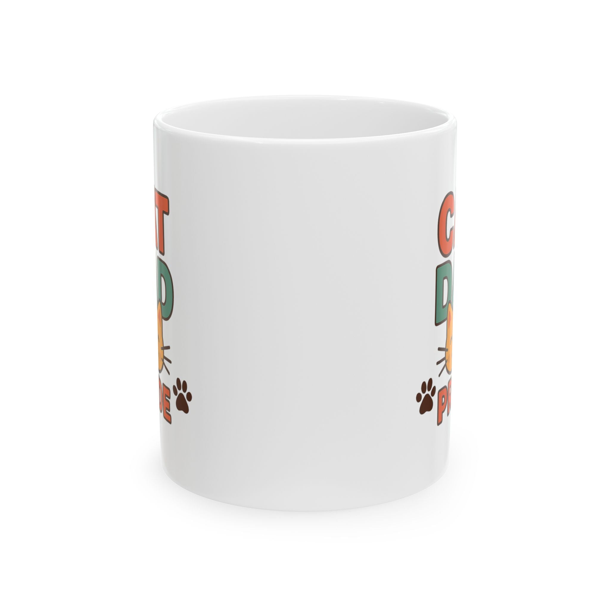 Cat Dad Fueled By Coffee Coffee Mug | Funny Cat Gift | Ceramic Mug