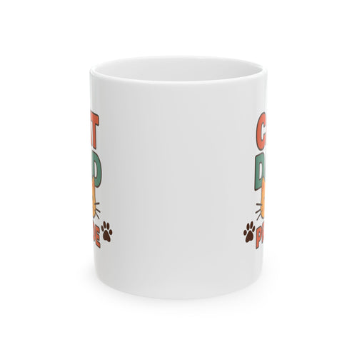 Cat Dad Fueled By Coffee Coffee Mug | Funny Cat Gift | Ceramic Mug
