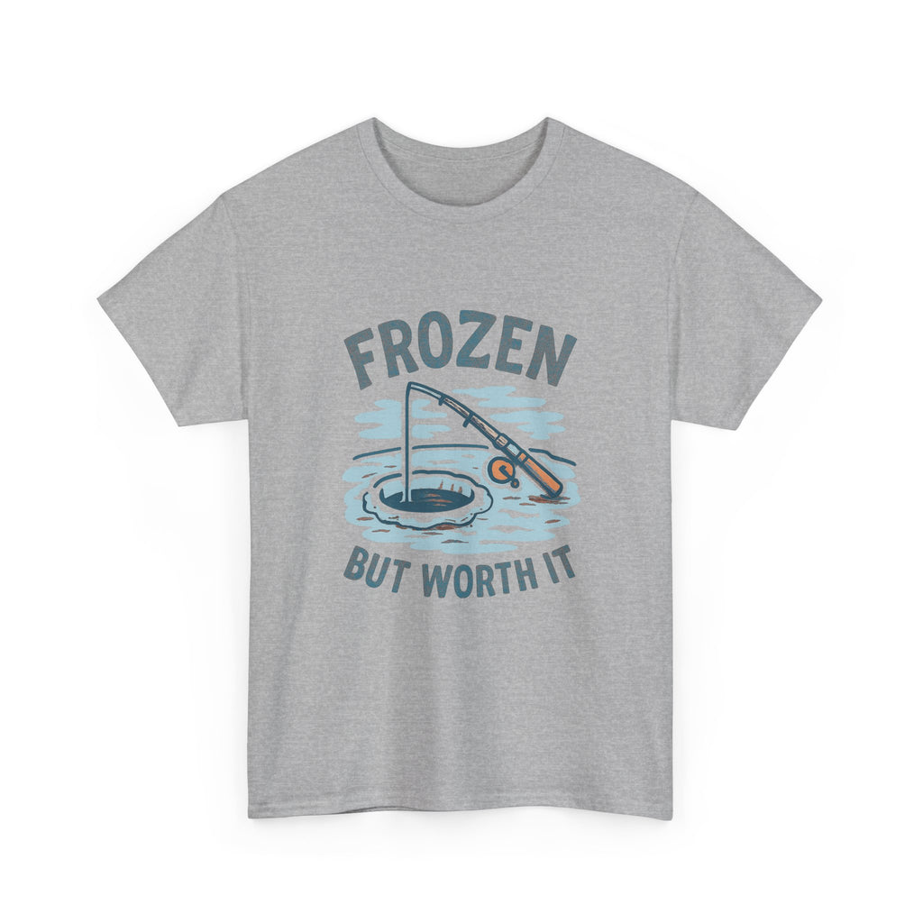 Ice Fisherman Frozen But Worth It T-Shirt | Unique Gift | Graphic Tee