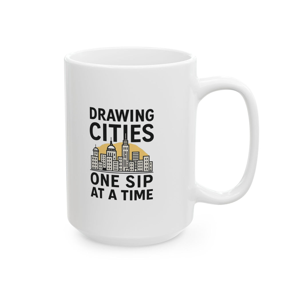 Urban Sketcher Drawing Cities One Sip At A Time Coffee Mug | Unique Gift | Ceramic Mug