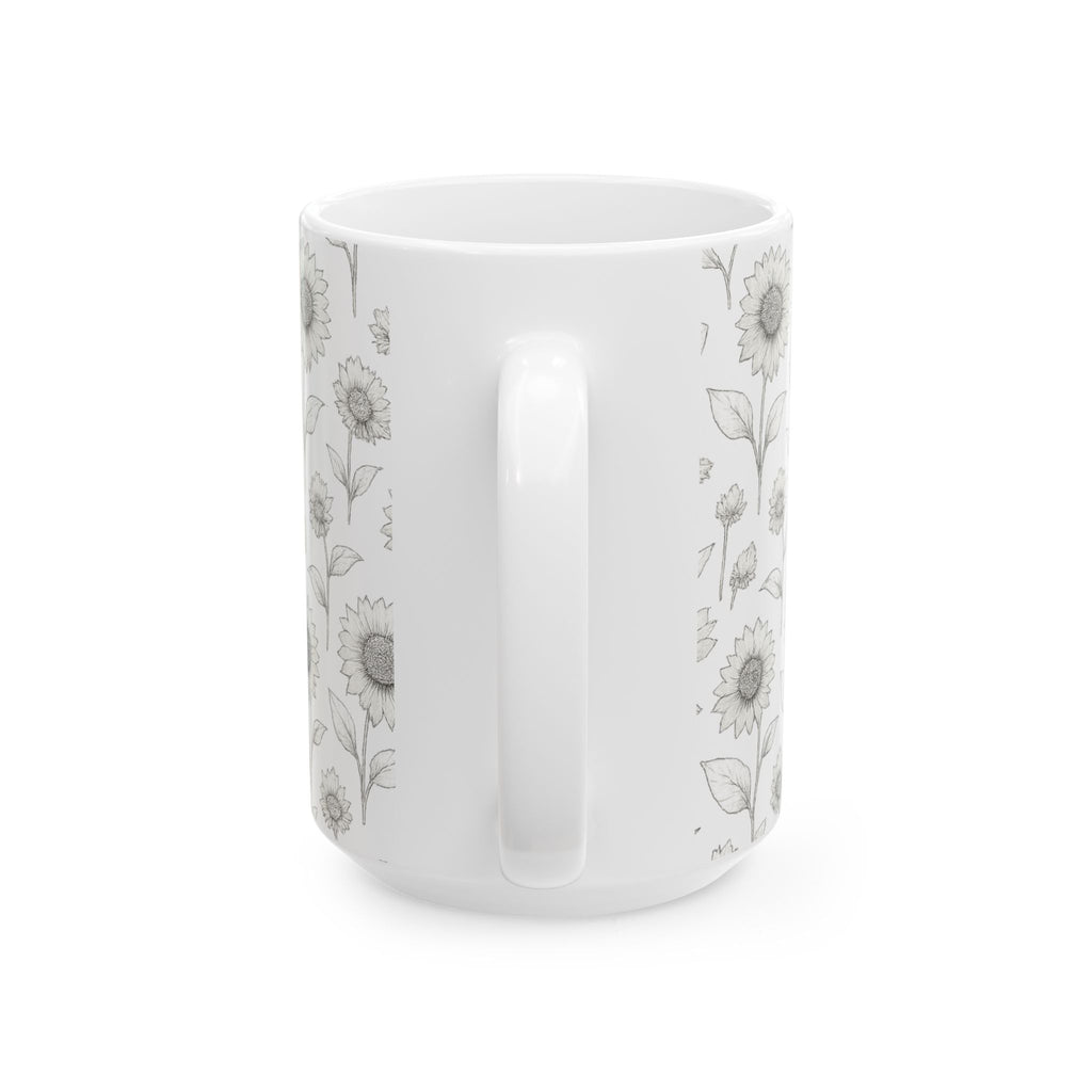 Delicate Sunflower Field Full Wrap Coffee Mug | Flowers Gift | Ceramic Mug