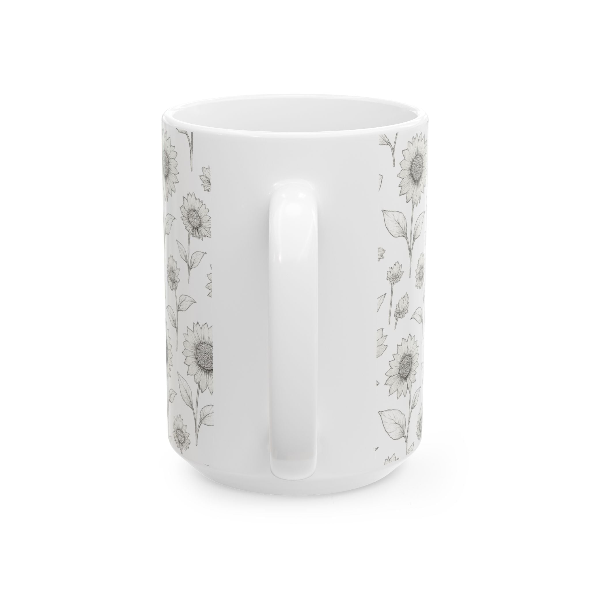 Delicate Sunflower Field Full Wrap Coffee Mug | Flowers Gift | Ceramic Mug