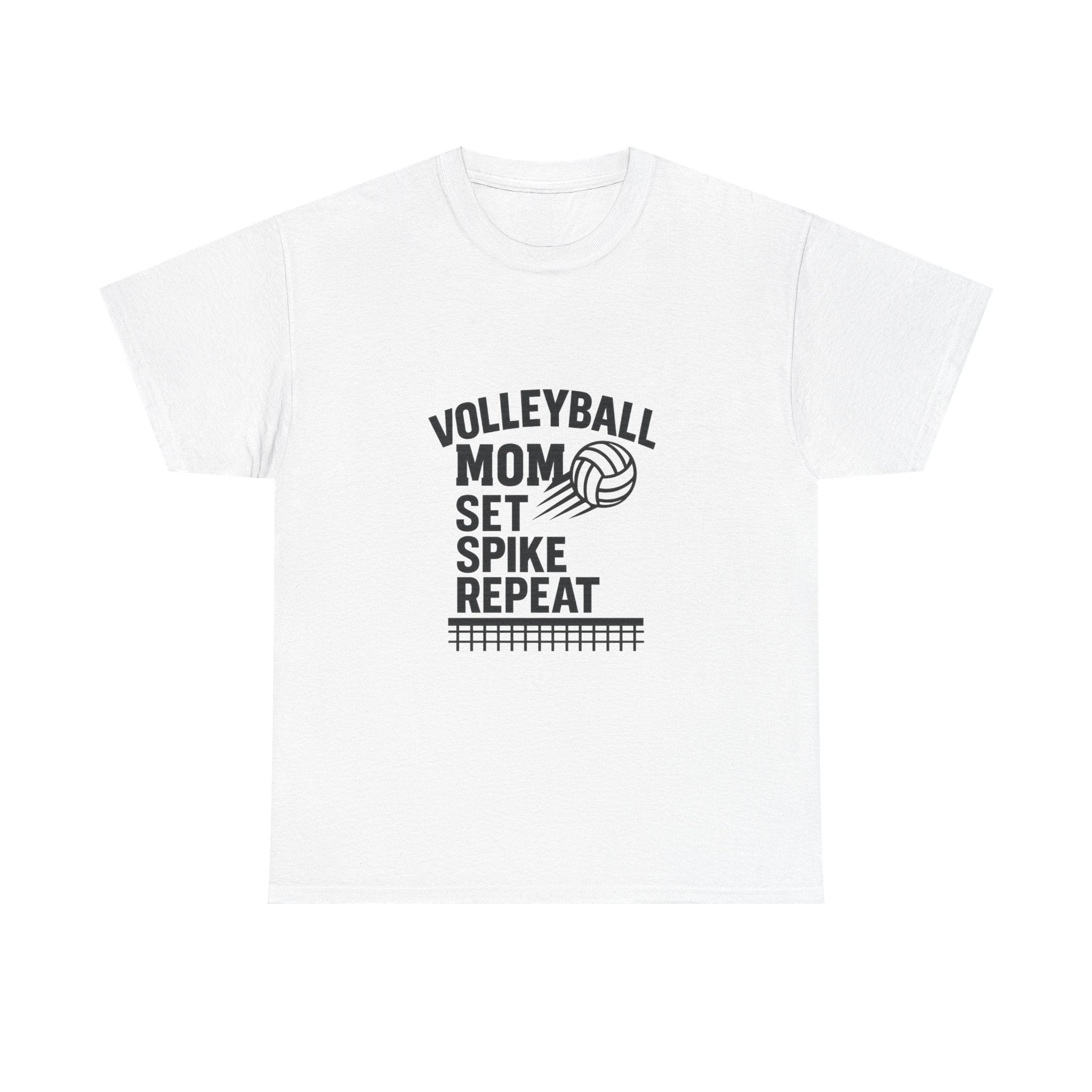 Volleyball Mom Set Spike Repeat T-Shirt | Gift for Mom | Graphic Tee