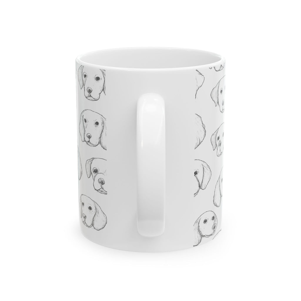 Delicate Dog Faces Full Wrap Coffee Mug | Dogs Gift | Ceramic Mug