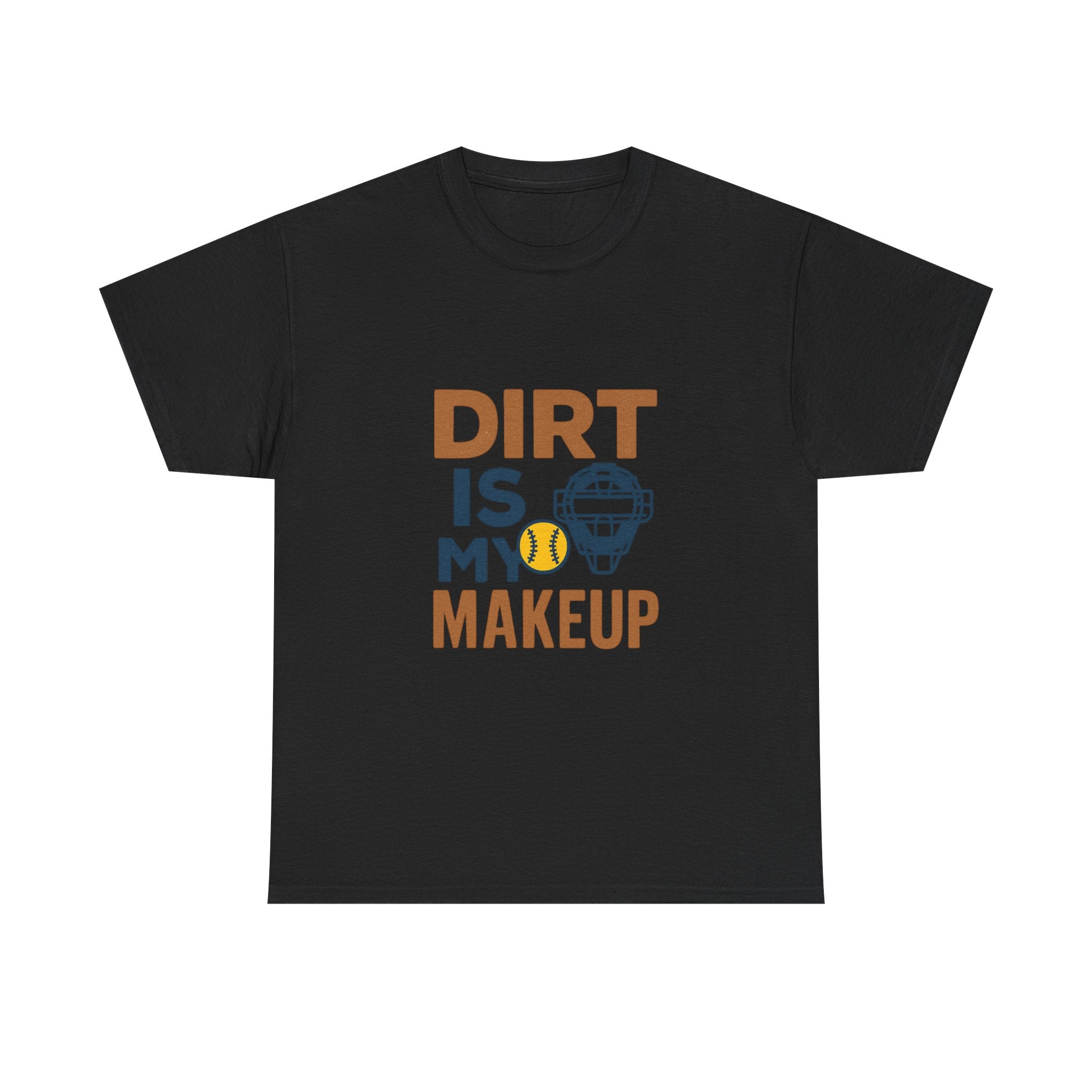 Softball Catcher Dirt Is My Makeup T-Shirt | Cat Lover Gift | Graphic Tee