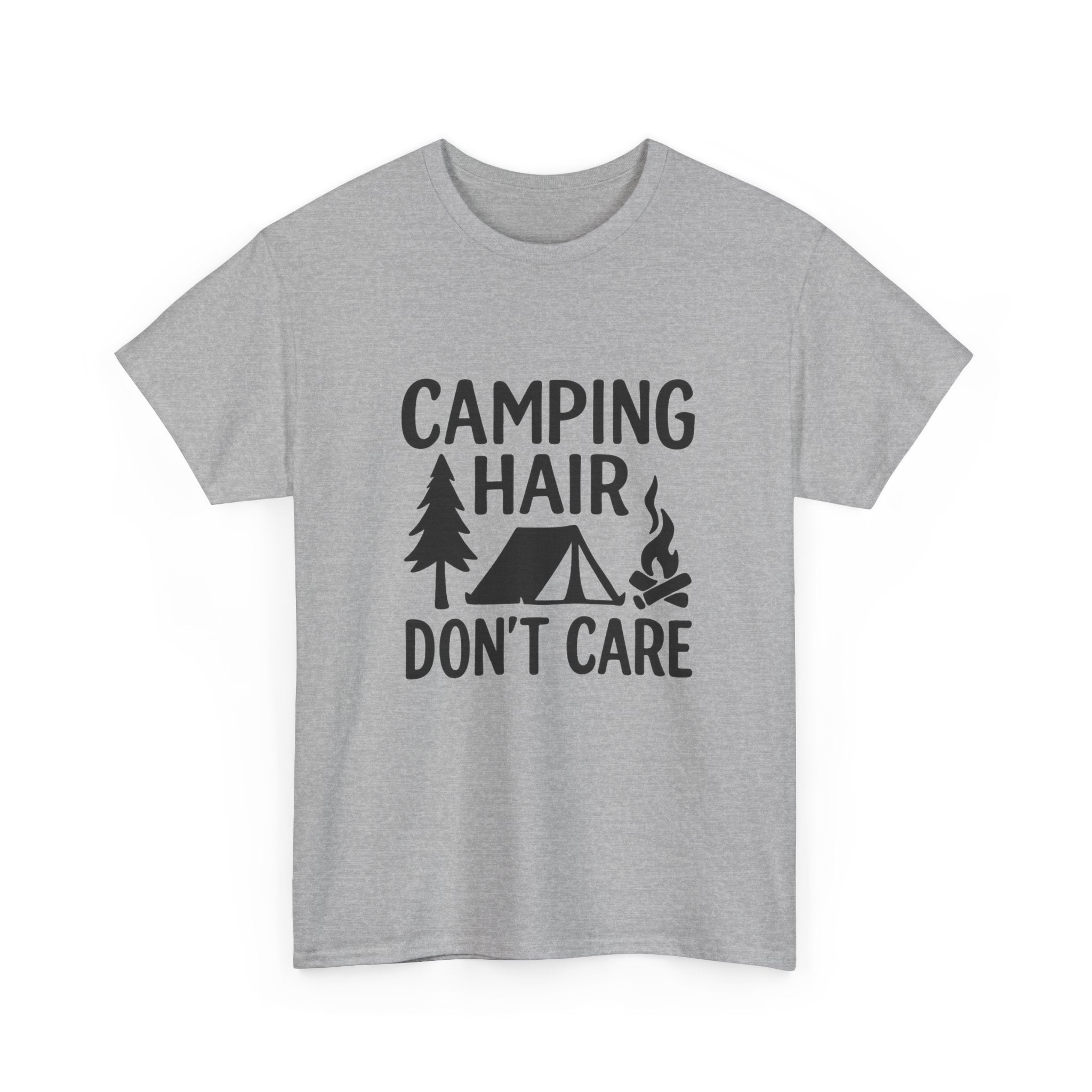 Camping Hair Dont Care Outdoors T-Shirt | Unique Gift | Graphic Tee