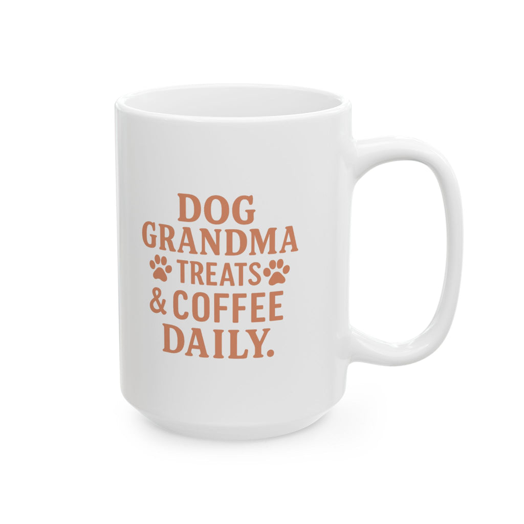 Dog Grandma Treats And Coffee Daily Coffee Mug | Dog Lover Gift | Ceramic Mug
