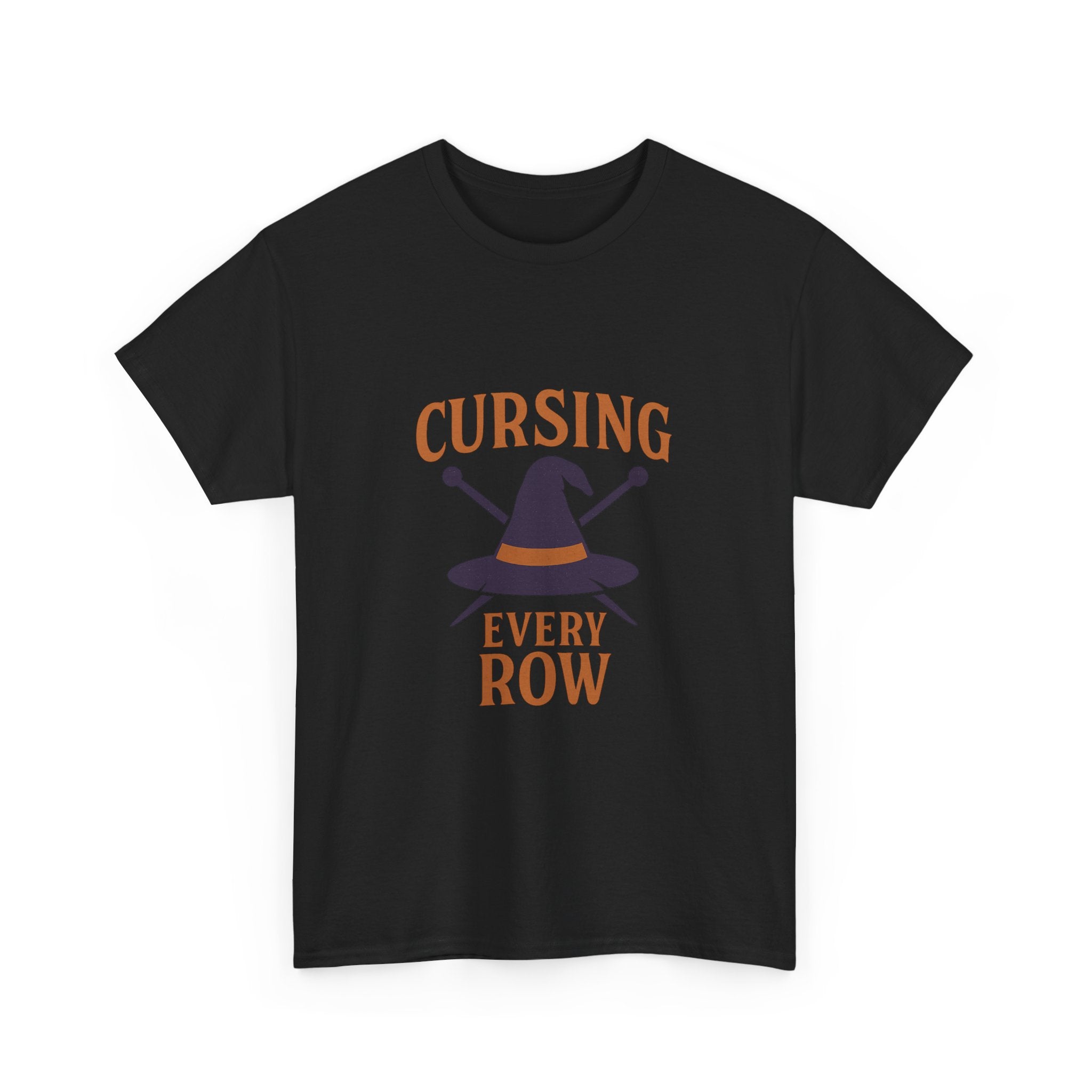 Knitting Witch Cursing Every Row T-Shirt | Unique Gift | Graphic Tee