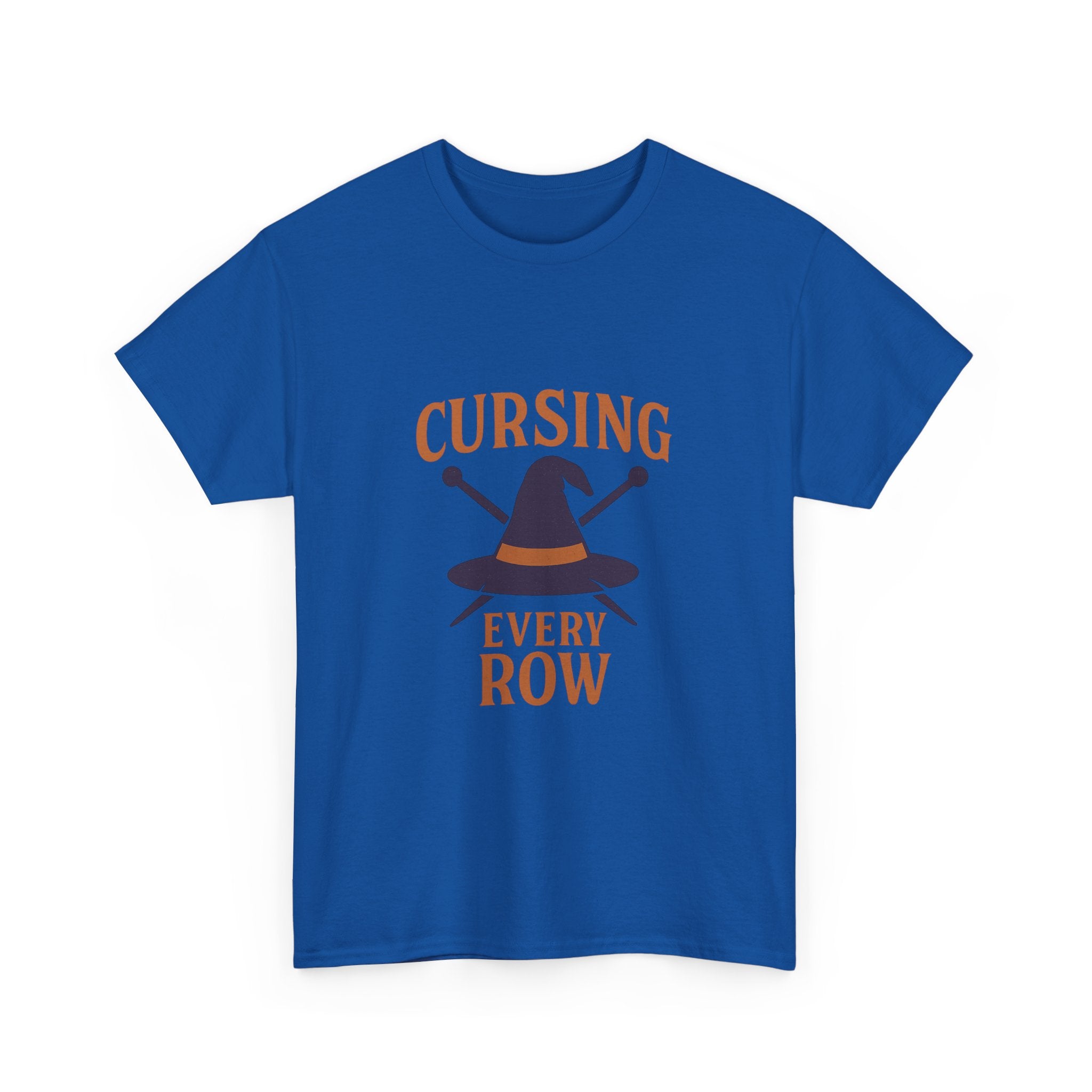 Knitting Witch Cursing Every Row T-Shirt | Unique Gift | Graphic Tee
