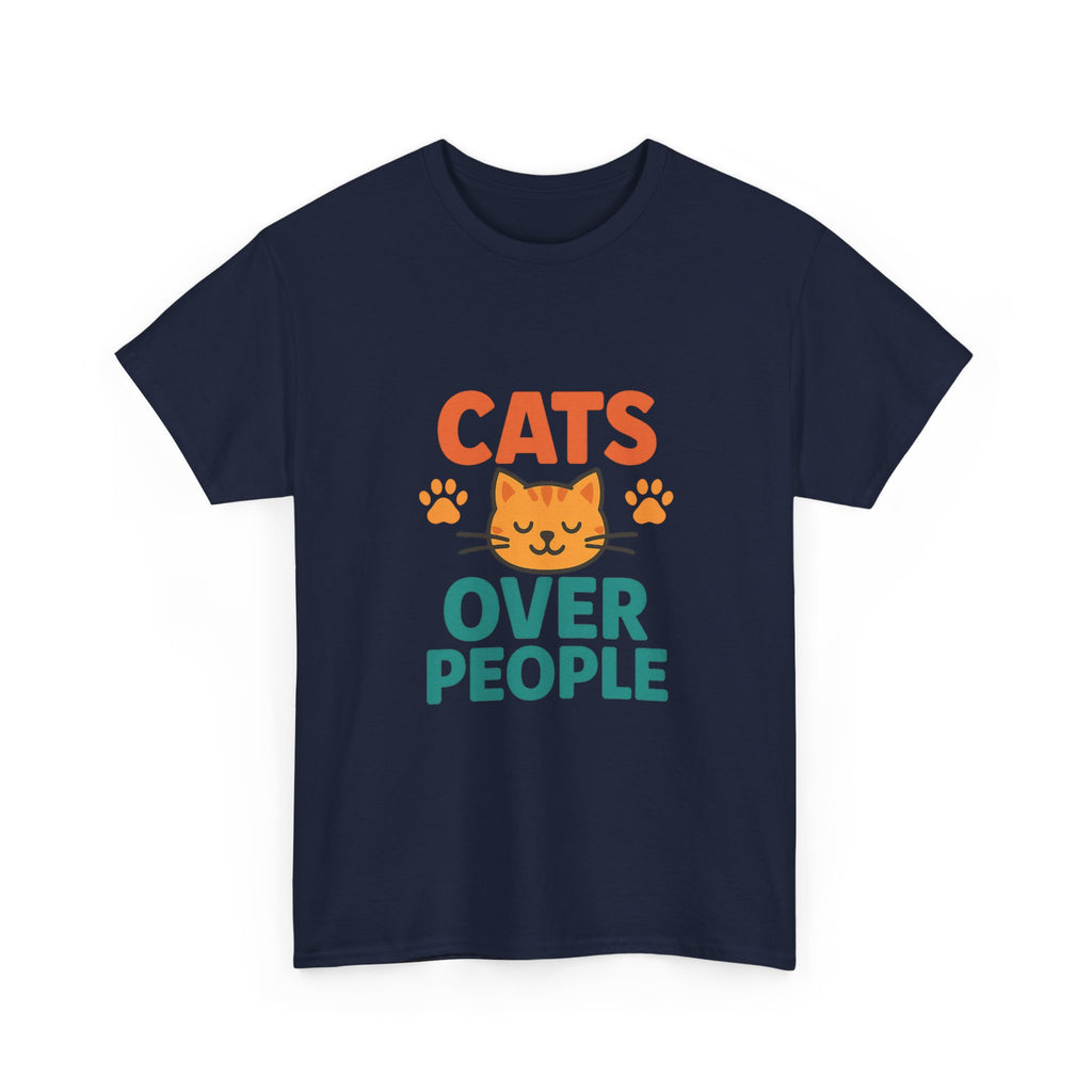 Cats Over People Period T-Shirt | Cat Lover Humor | Graphic Tee