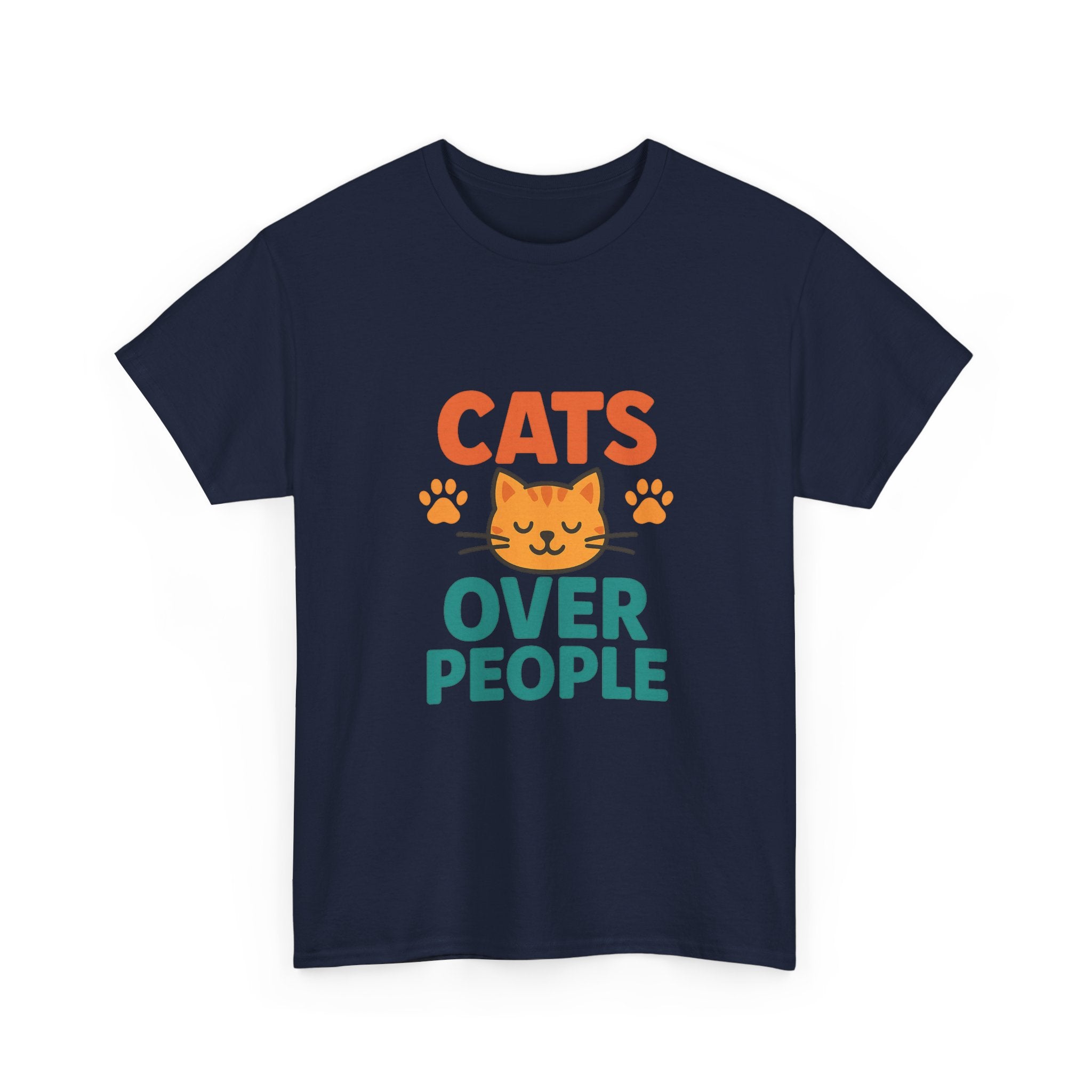 Cats Over People Period T-Shirt | Cat Lover Humor | Graphic Tee