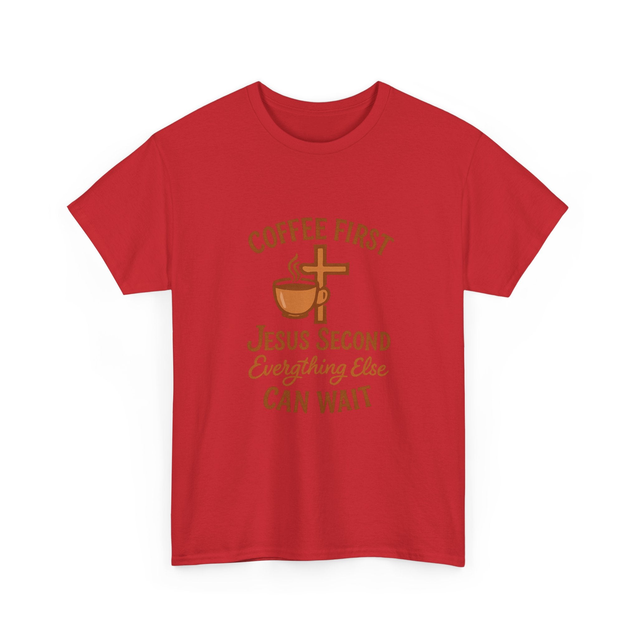 Coffee First Jesus Second Everything Else Can Wait T-Shirt | Coffee Lover Gift | Graphic Tee