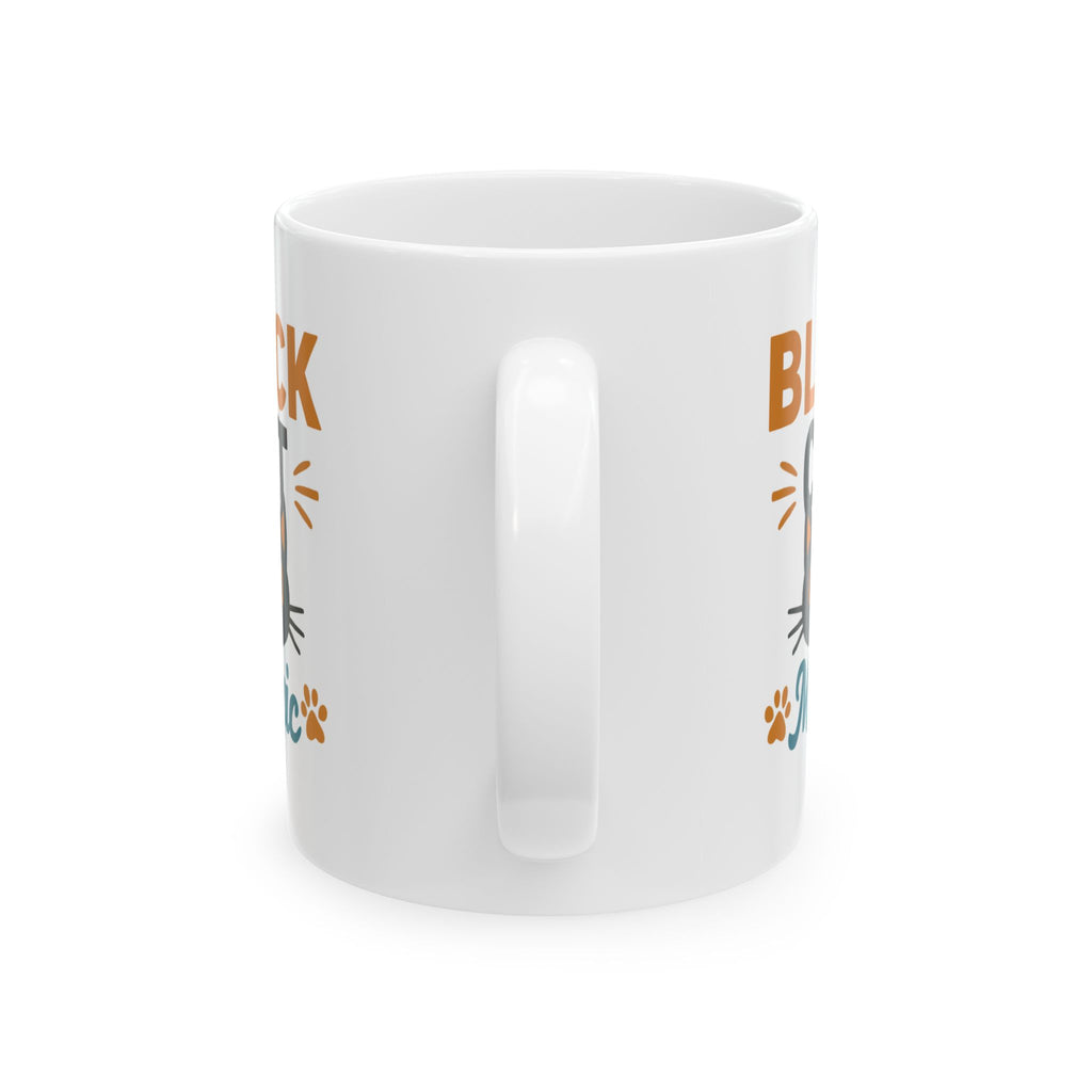 Black Cat Familiar Vibes Coffee Mug | Cat Witch Humor Gift | Ceramic Mug