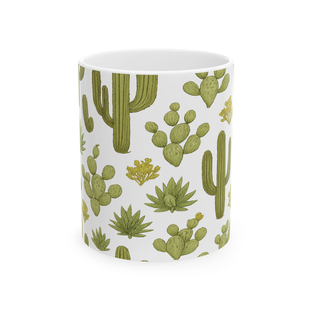 Botanical Saguaro Cactus Desert Full Wrap Coffee Mug | Cactus Gift | Ceramic Mug