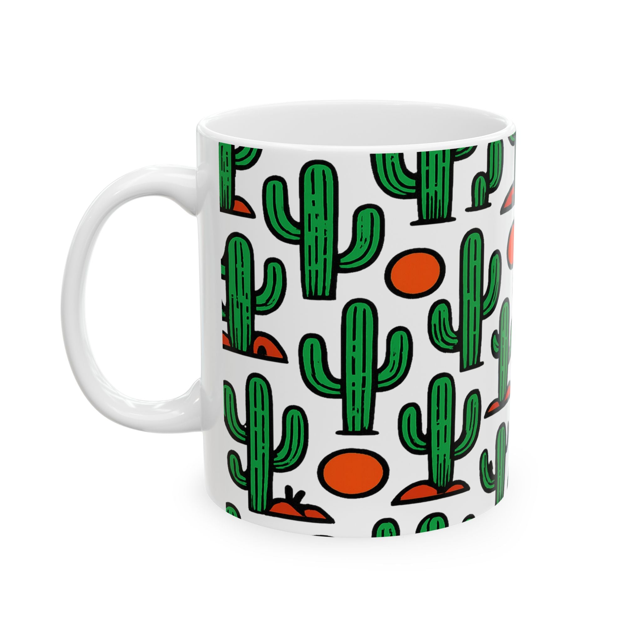 Bold Saguaro Cactus Desert Full Wrap Coffee Mug | Cactus Gift | Ceramic Mug