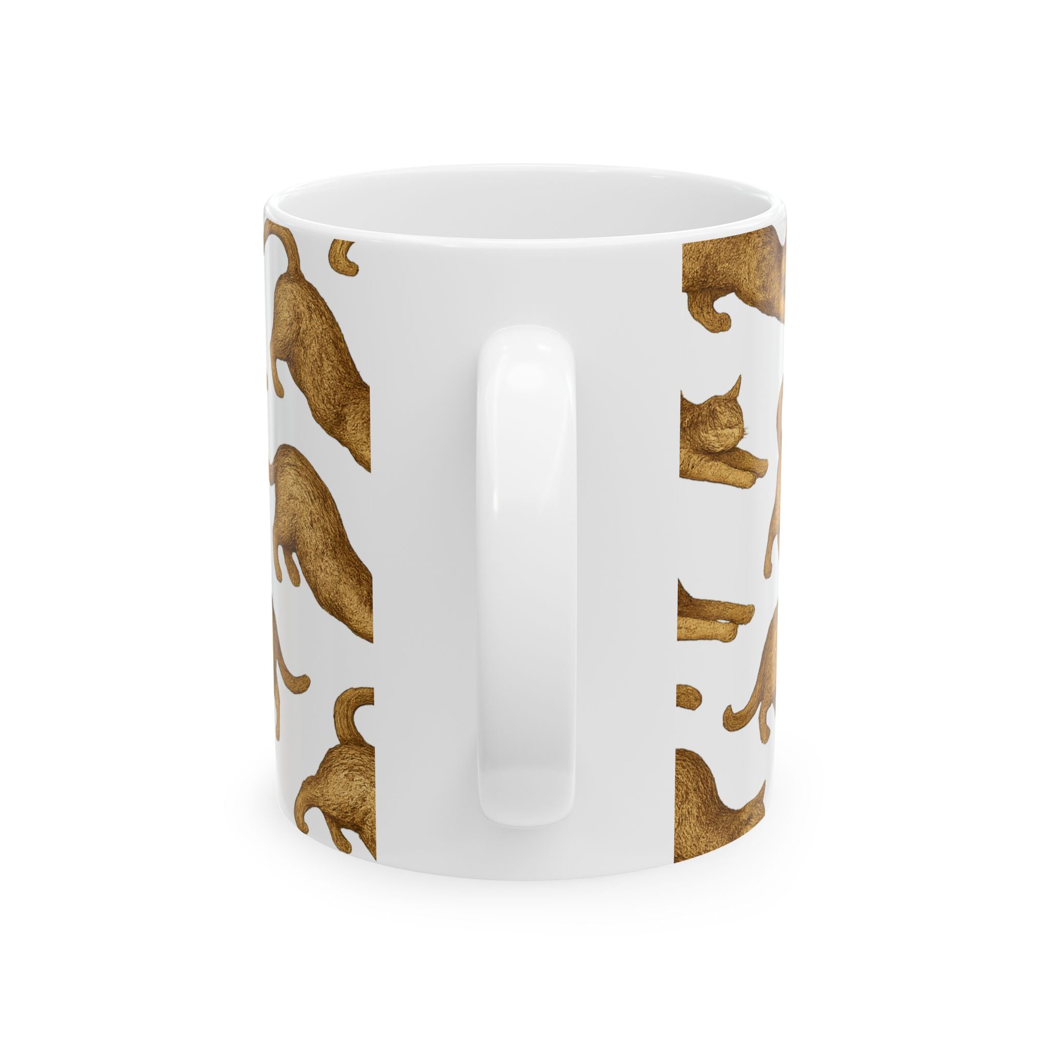 Vintage Stretching Cats Full Wrap Coffee Mug | Cats Gift | Ceramic Mug