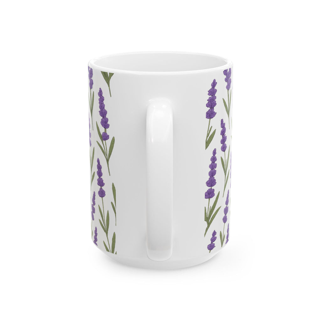 Botanical Lavender Sprigs Full Wrap Coffee Mug | Flowers Gift | Ceramic Mug