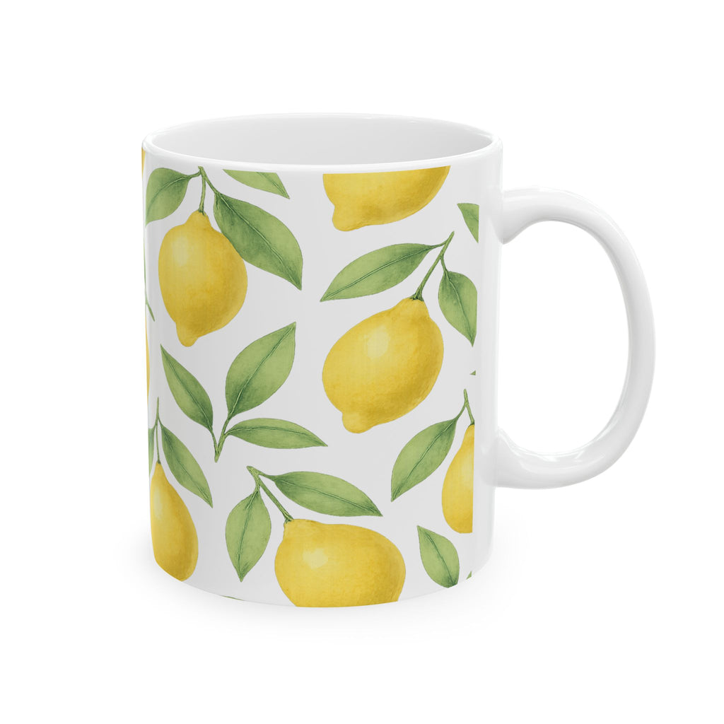 Watercolor Lemons Full Wrap Coffee Mug | Fruit Gift | Ceramic Mug