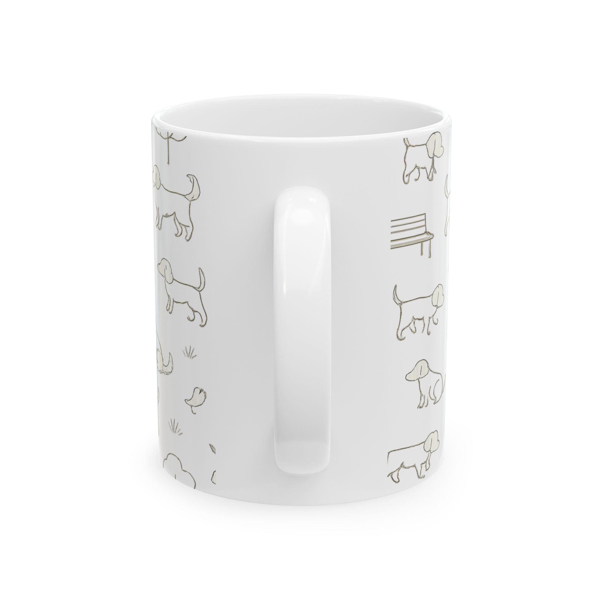 Delicate Dogs At Park Full Wrap Coffee Mug | Dogs Gift | Ceramic Mug