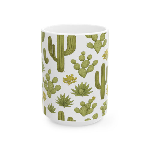 Botanical Saguaro Cactus Desert Full Wrap Coffee Mug | Cactus Gift | Ceramic Mug