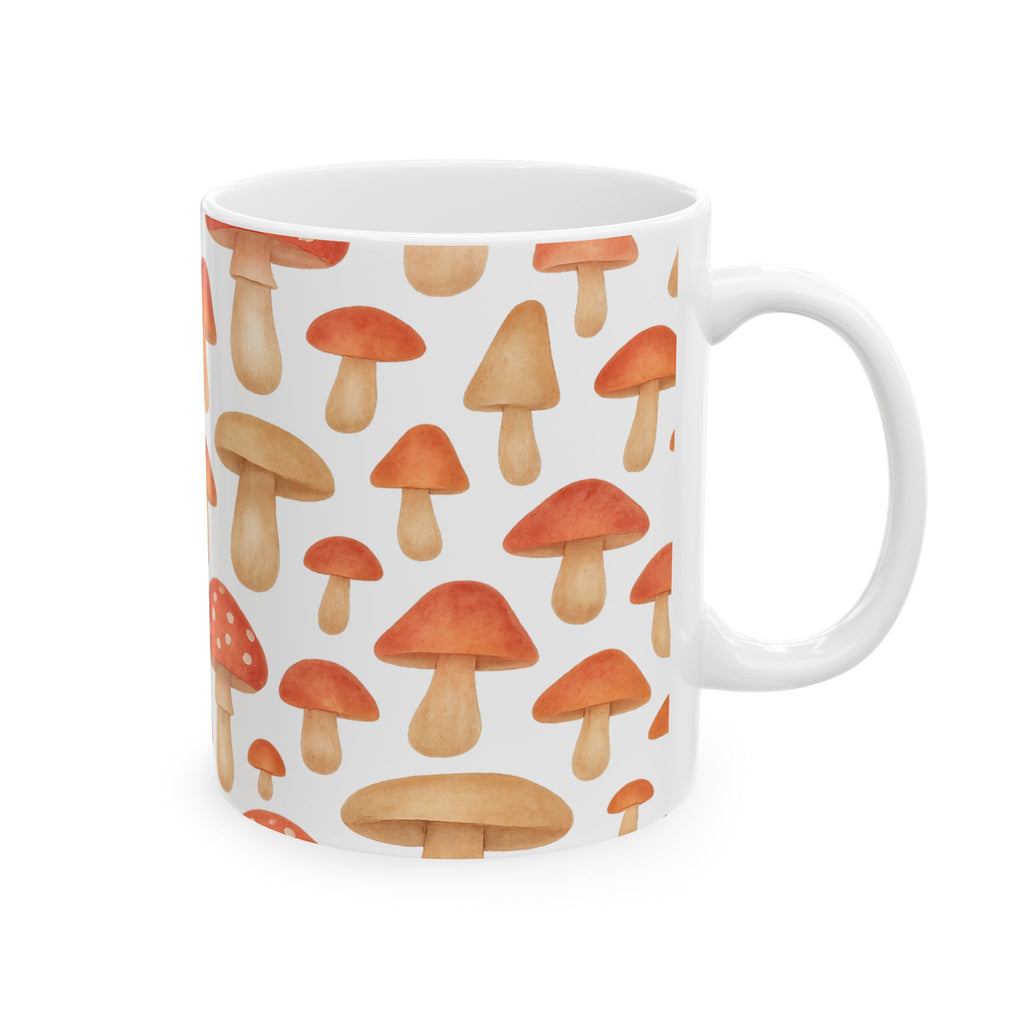Watercolor Fairy Tale Mushrooms Full Wrap Coffee Mug | Mushrooms Gift | Ceramic Mug