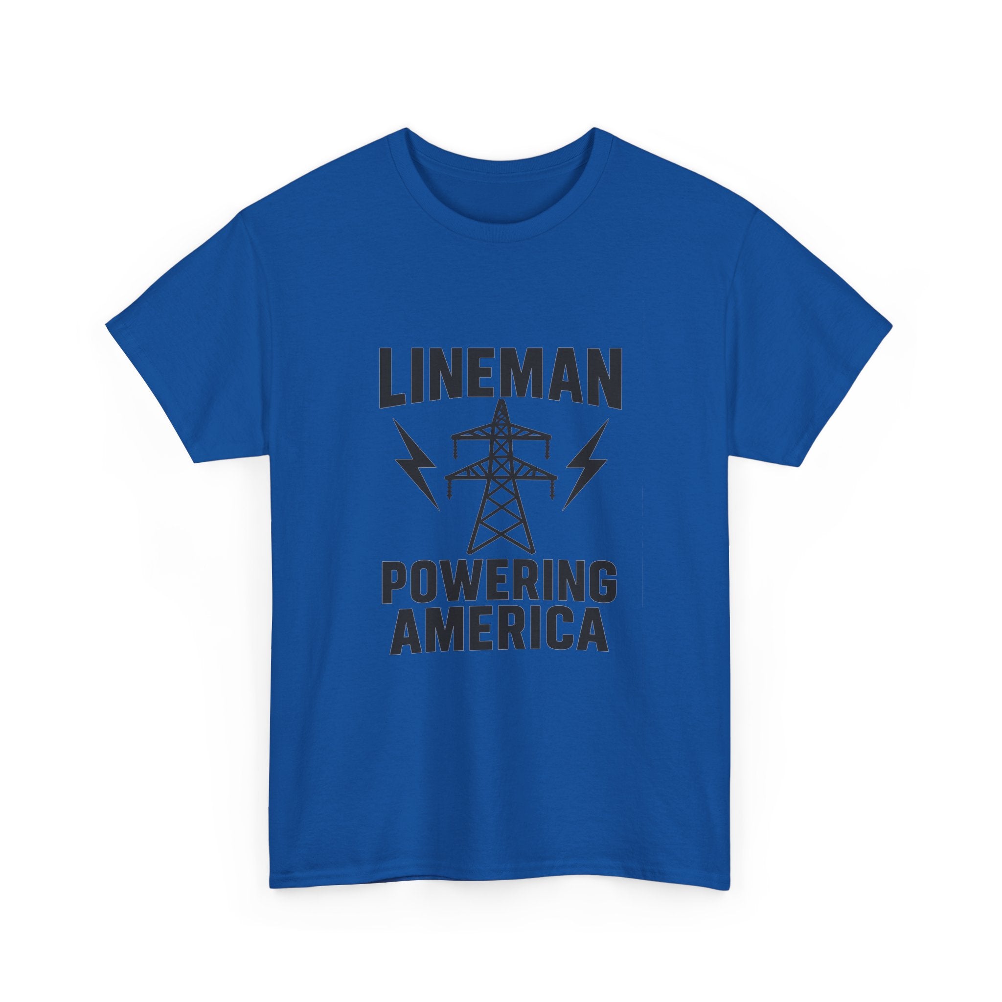 Lineman Powering America Electrician T-Shirt | Unique Gift | Graphic Tee