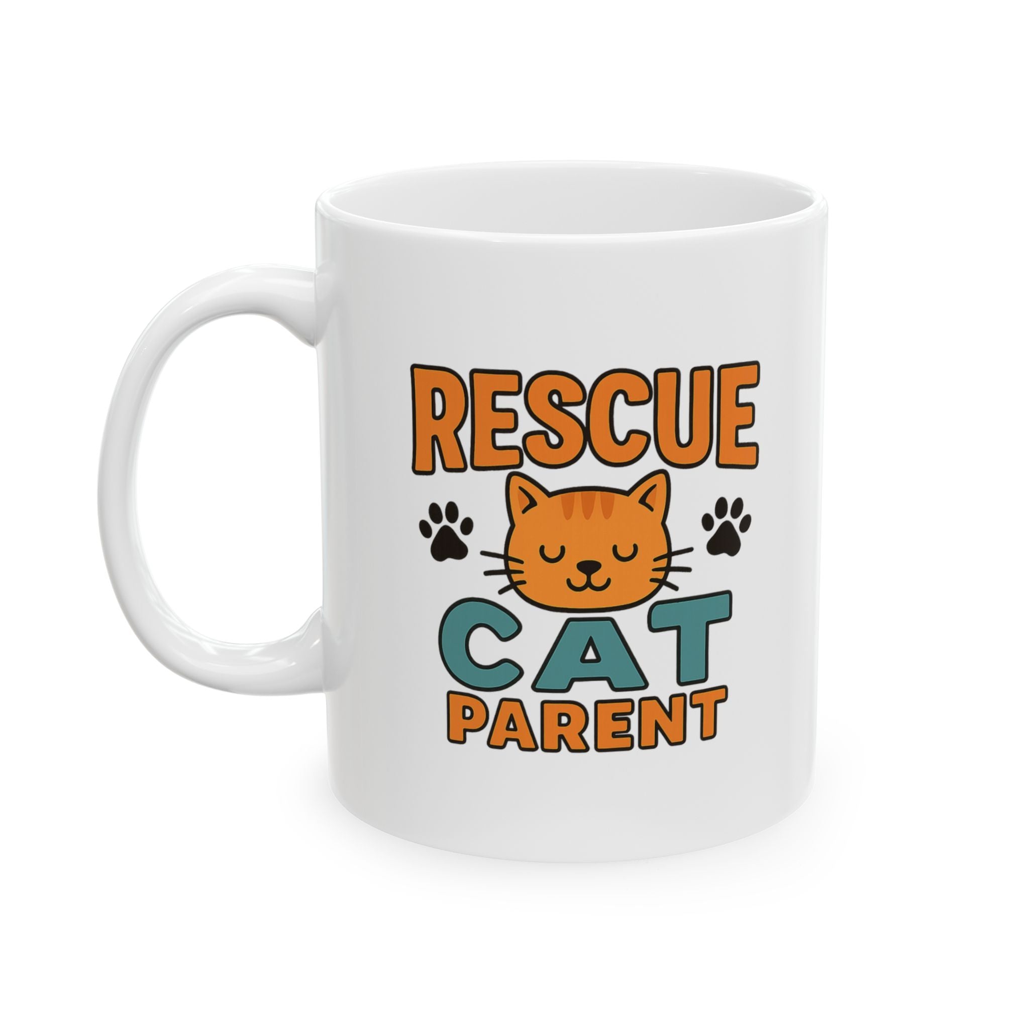 Proud Rescue Cat Parent Coffee Mug | Shelter Adoption Gift | Ceramic Mug