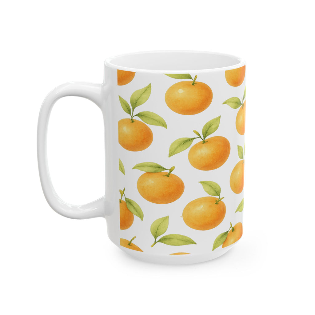 Watercolor Oranges Pattern Coffee Mug | Fruit Lover Gift | Ceramic Mug